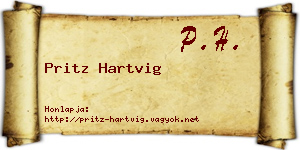 Pritz Hartvig névjegykártya